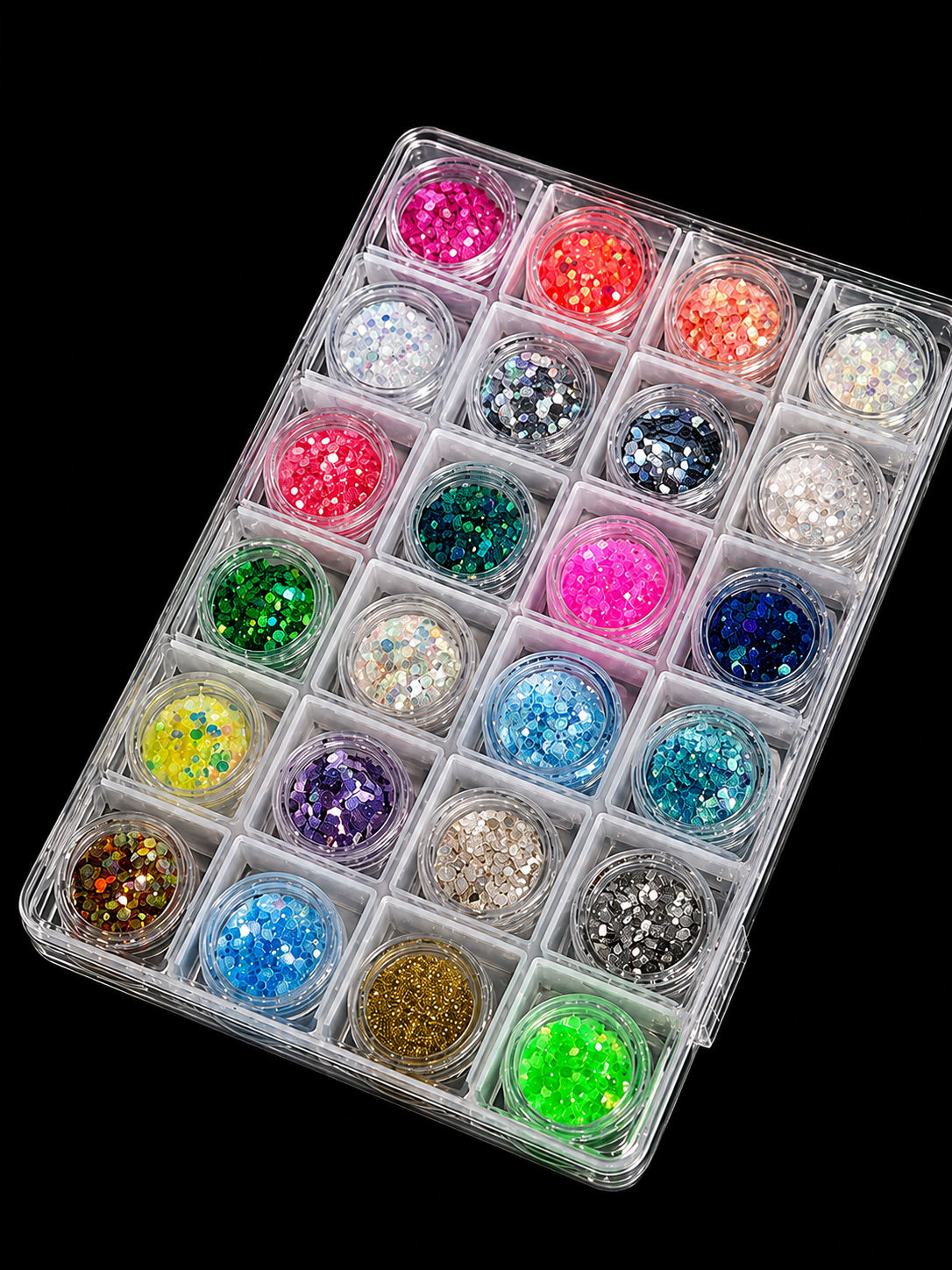 set de glittter para uñas